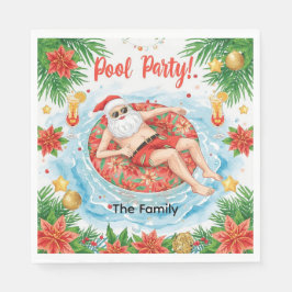 Christmas Pool Party with Santa Claus Pappersservett