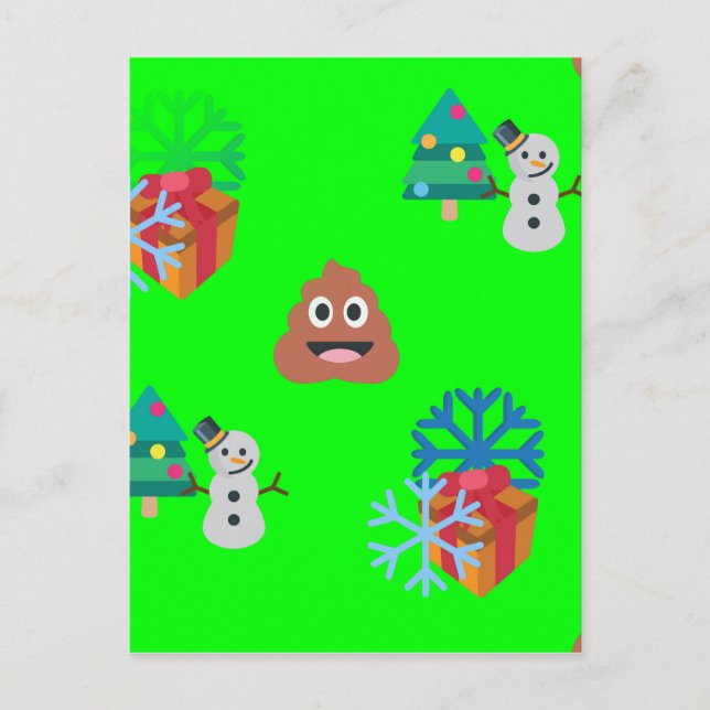 christmas poop emoji helg vykort (Framsida)