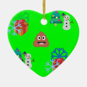 christmas poop emoji julgransprydnad keramik