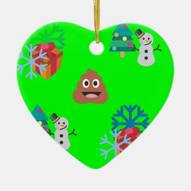 christmas poop emoji julgransprydnad keramik (Framsidan)