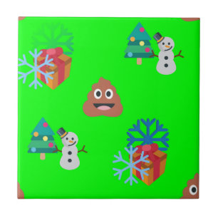 christmas poop emoji kakelplatta