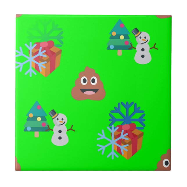 christmas poop emoji kakelplatta (Framsidan)