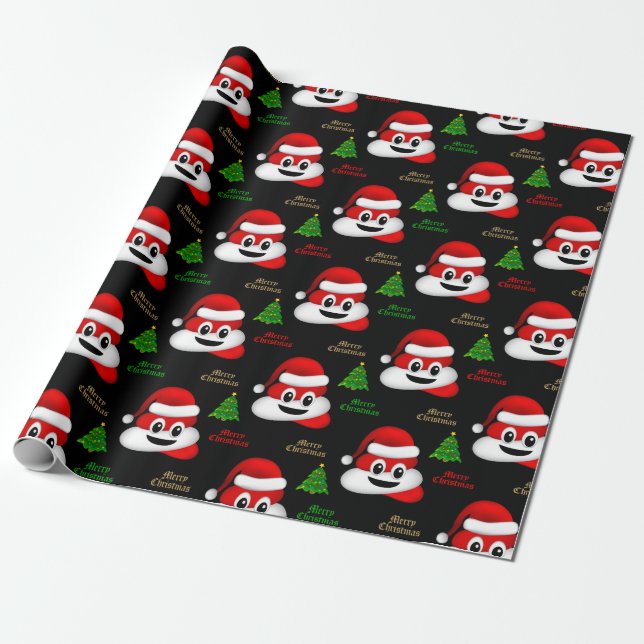 "christmas poop emoji" med papper stöt presentpapper (Utrullad)