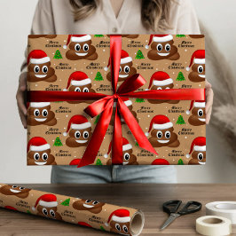 "christmas poop emoji" med papper stöt presentpapper