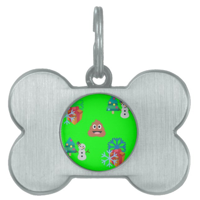 christmas poop emoji namnbricka husdjur (Framsidan)