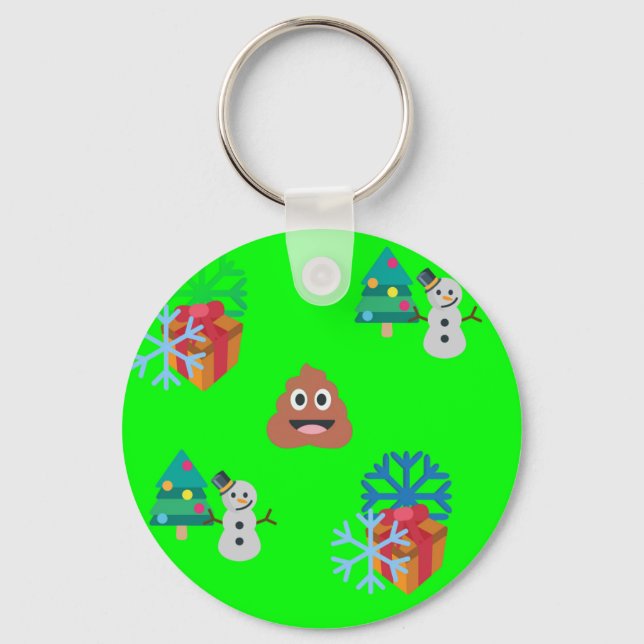 christmas poop emoji nyckelring (Framsida)