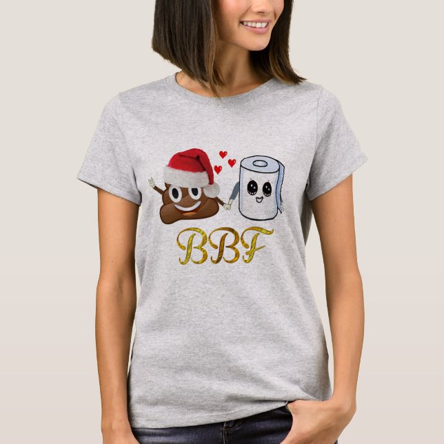 "christmas poop emoji Toji papper best kompisars" T-shirt (Framsida)