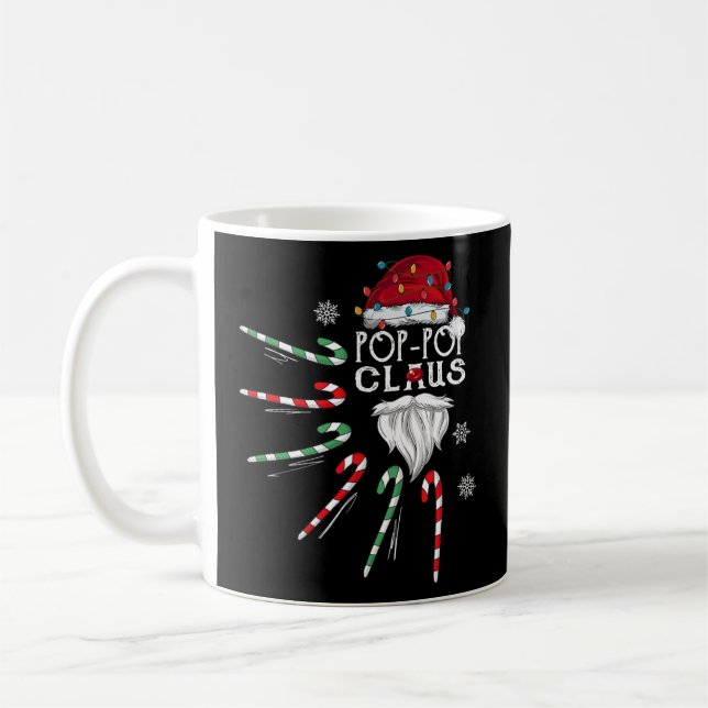 Christmas Pop Pop Claus Pop Pop Beard Candy Cane Kaffemugg (Vänster)