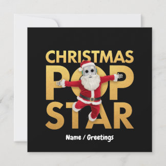 Christmas Pop Star Robot Santa Graphic Inbjudningar