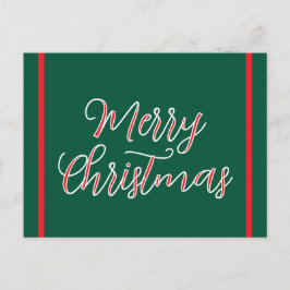 Christmas postcard in red and green vykort