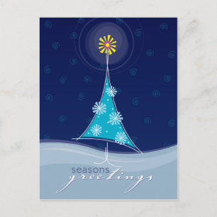 CHRISTMAS POSTCARD: whimsical christmastree 2P Helg Vykort