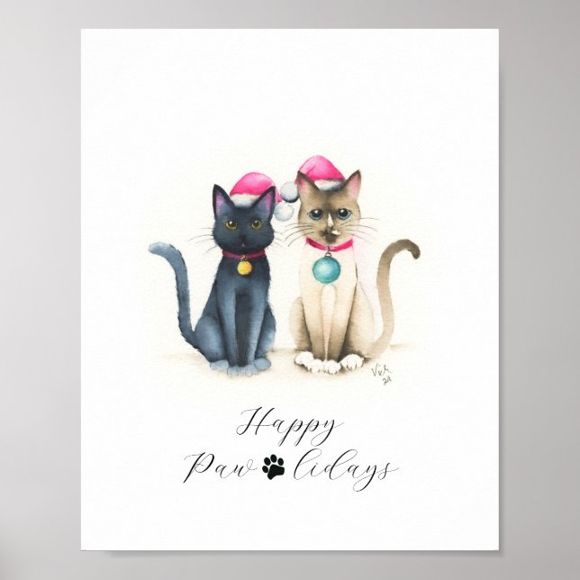 Christmas Posters of Watercolro Cats (Framsidan)