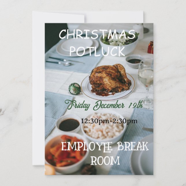 Christmas Potluck Invitation Inbjudningar (Framsida)