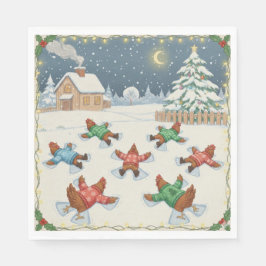 Christmas Poultry in Motion, Napkins Pappersservett