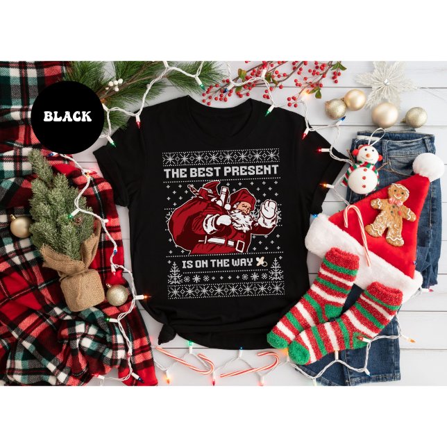 Christmas Pregnancy Announcement Best Present  T Shirt (Skapare uppladdad)