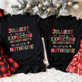 Christmas Pregnancy Announcement Grandparents T Shirt