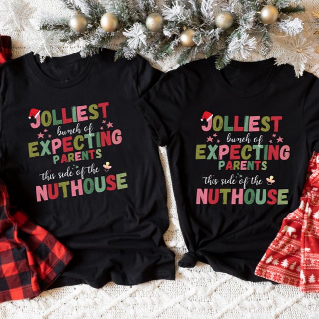 Christmas Pregnancy Announcement Matching Couple  T Shirt (Skapare uppladdad)