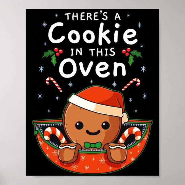 Christmas Pregnancy Gingerbread Man Baby Cookie In Poster (Framsidan)