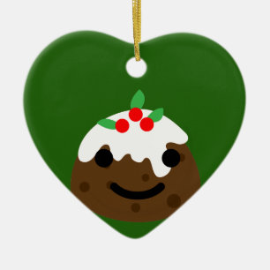 christmas pudding emoji julgransprydnad keramik