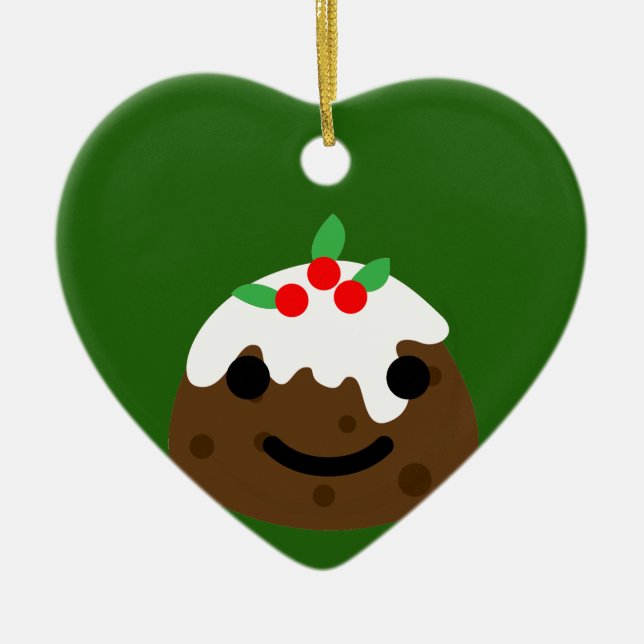christmas pudding emoji julgransprydnad keramik (Framsidan)