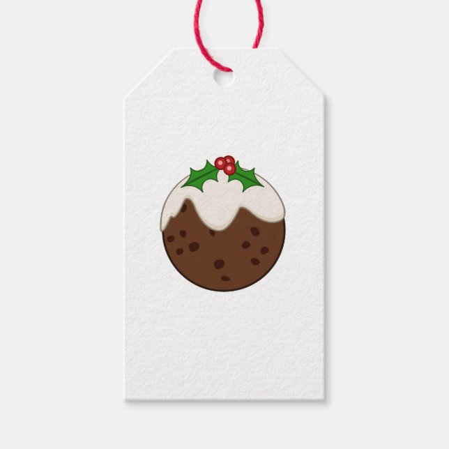 Christmas Pudding Illustrative Art Presentetikett (Framsidan)