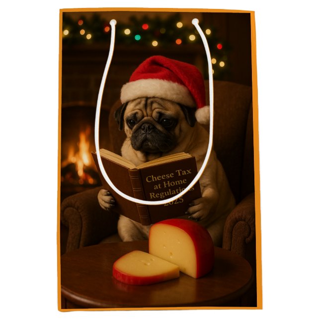 Christmas Pug Christmas gift bag (Framsidan)