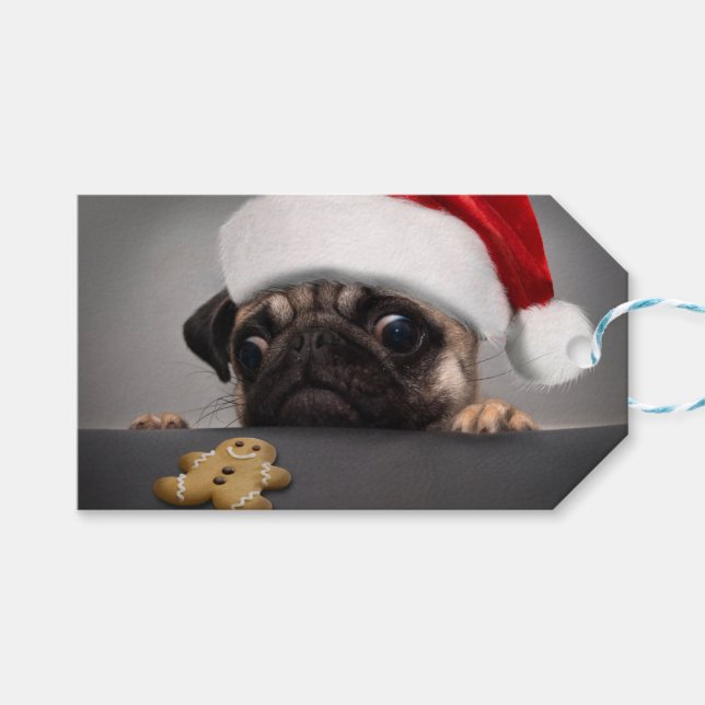 Christmas Pug Presentetikett (Framsidan (Horisontell))