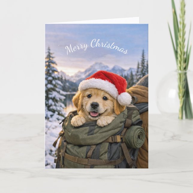 Christmas Puppy Backpack Adventure Kort (Framsida)