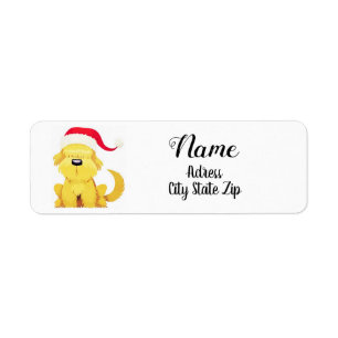 "CHRISTMAS "PUPPY" CHRISTMAS ADDRESS ETIKETT RETURADRESS ETIKETT
