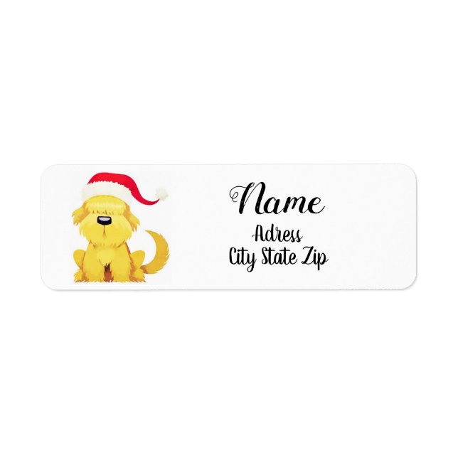 "CHRISTMAS "PUPPY" CHRISTMAS ADDRESS ETIKETT RETURADRESS ETIKETT (Framsidan)