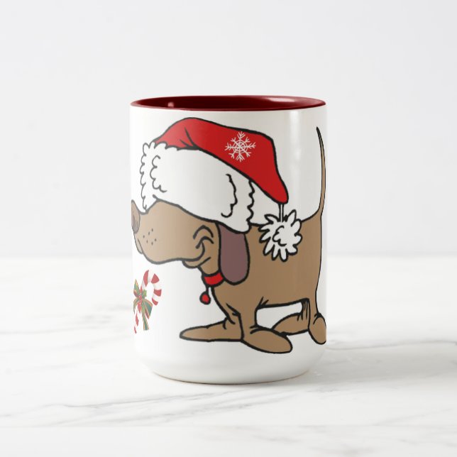****CHRISTMAS PUPPY FÖR DIG**** Två-Tonad MUGG (Center)
