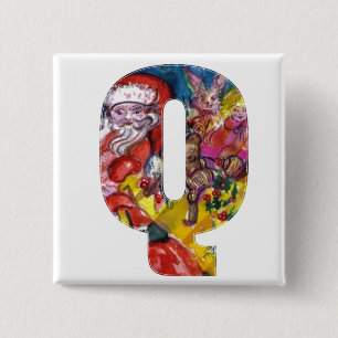 CHRISTMAS Q BREV / SANTA MED GIFTS MONOGRAM KNAPP