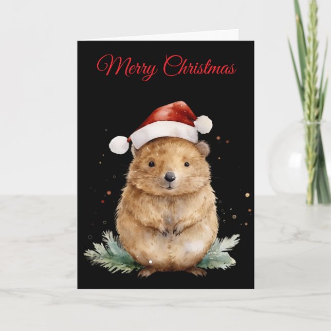 Christmas Quokka  Helgkort (Framsida)