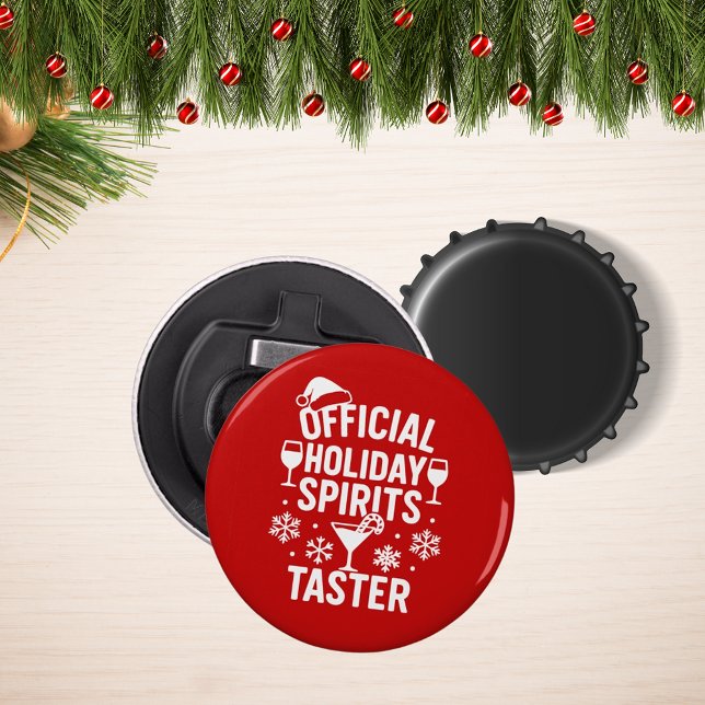 Christmas quote funny party spirits taster red flasköppnare (Skapare uppladdad)