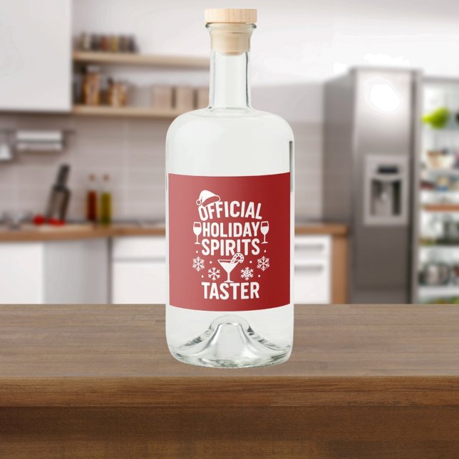 Christmas quote funny party spirits taster red spritflaskor etikett (Skapare uppladdad)