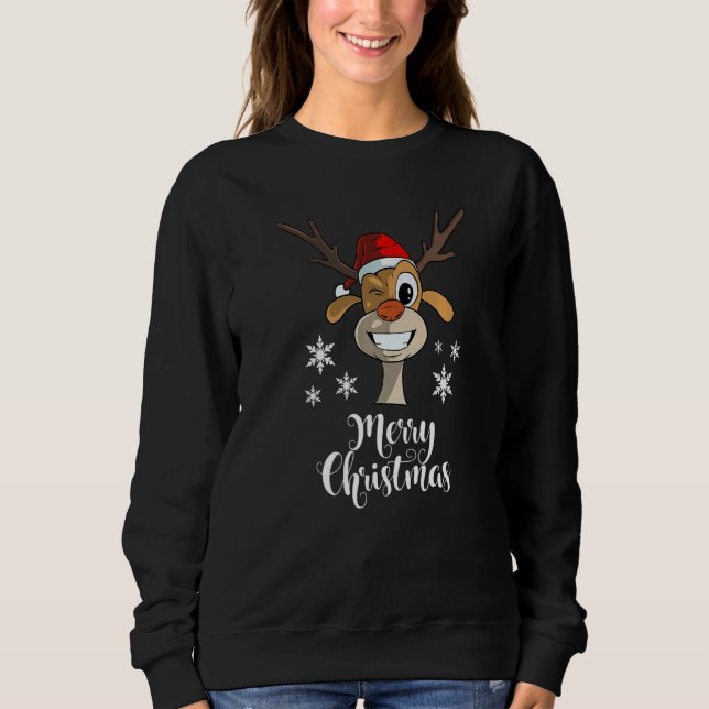 Christmas Quote Merry Xmas  Deer T Shirt (Framsida)