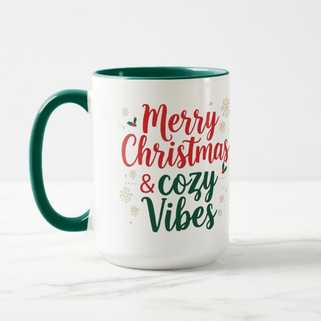 Christmas Quote Two-Tone mug, Festive Holiday Gift Mugg (Vänster)