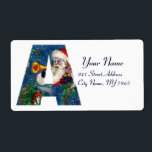 CHRISTMAS R BREV / JULTOMTEN BUGLER FRAKTSEDEL<br><div class="desc">R initial brev, fet juldesign i monogram.Färgfull,  vismisk och konstnärlig akrylmålning inför jul. Jultomten,  snövinter-natten med blommigt,  kratt,  röda buskar,  grönt dekorativa växter,  rött rosett band,  hollbär,  marionetter och leksaker i snö av Bulgan Lumini (c) com</div>