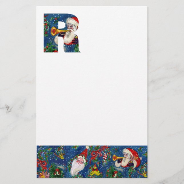 CHRISTMAS R BREV / JULTOMTEN BUGLER MONOGRAM BREVPAPPER (Framsida)