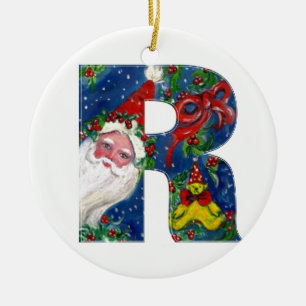 CHRISTMAS R BREV / JULTOMTEN MED RED RIBBON JULGRANSPRYDNAD KERAMIK