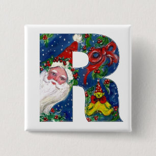 CHRISTMAS R BREV / SANTA RED RIBBON MONOGRAM KNAPP