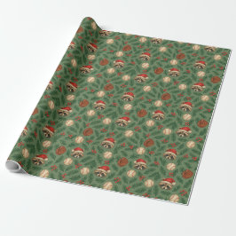 Christmas Raccoon Baseball Wrapping Paper Presentpapper