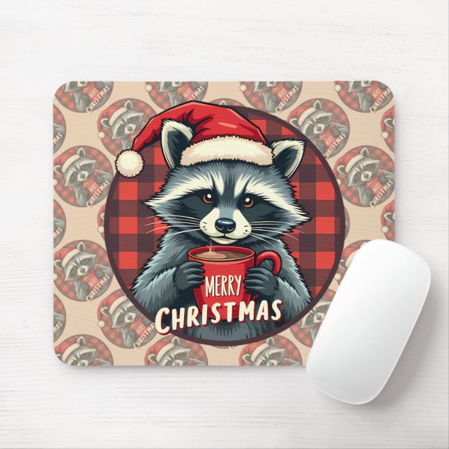 Christmas Raccoon Cocoa Cheer Musmatta (Med mus)