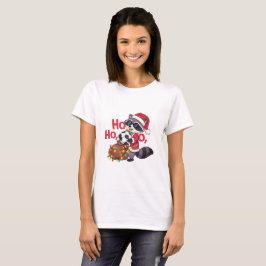 Christmas raccoon stealing a soccer ball t shirt