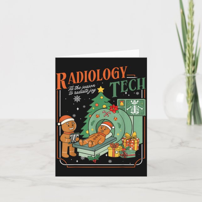 Christmas Radiology Tech Funny Gingerbread Man Rad Kort (Framsida)