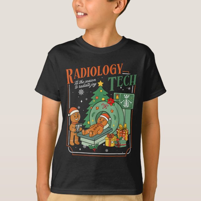 Christmas Radiology Tech Funny Gingerbread Man Rad T Shirt (Framsida)