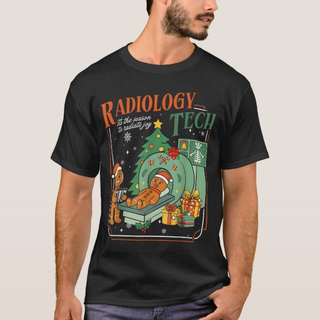 Christmas Radiology Tech Funny Gingerbread Man Rad T Shirt (Framsida)
