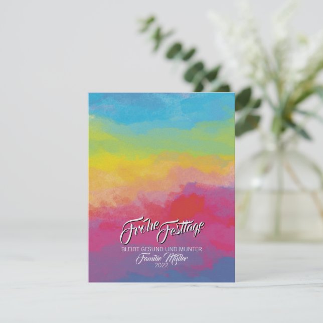 Christmas Rainbow Card Julkort (Stående Fram)