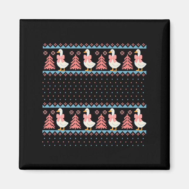 Christmas Rch Goose Ugly Sweater Pajama Xmas Tree  Magnet (Framsidan)