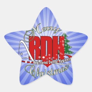 CHRISTMAS RDH-registrerad tandhygienist Stjärnformat Klistermärke